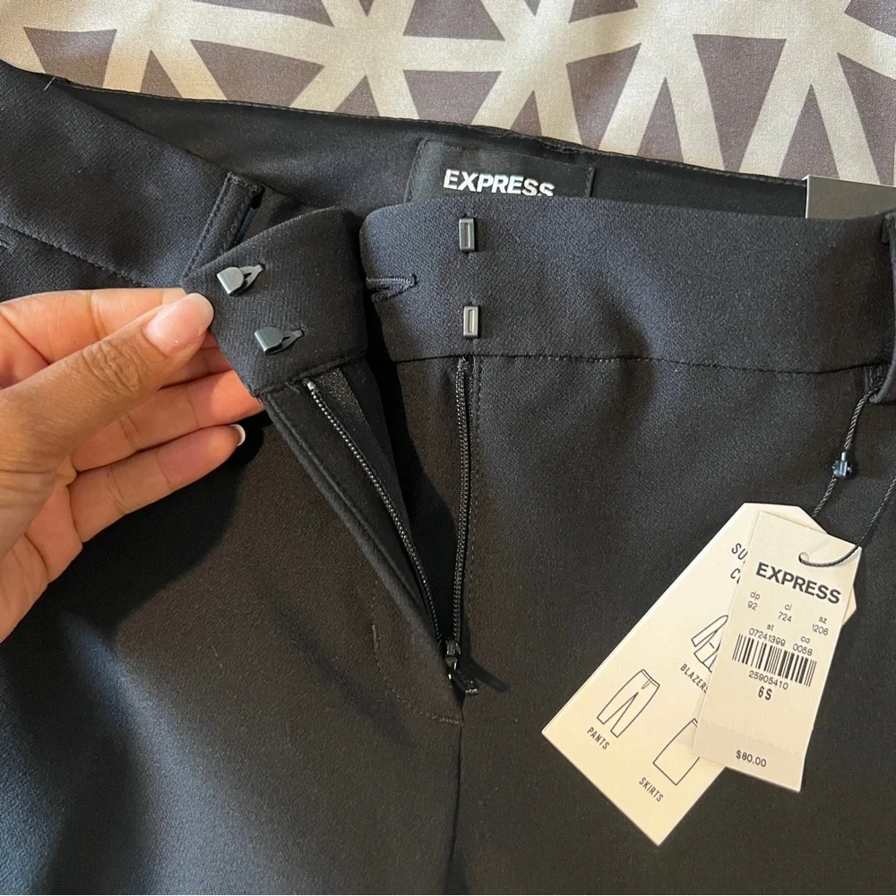 Express Supersoft Twill Stretch Black Low Rise Bootcut Pants NWT Size 6 Short - Picture 7 of 15
